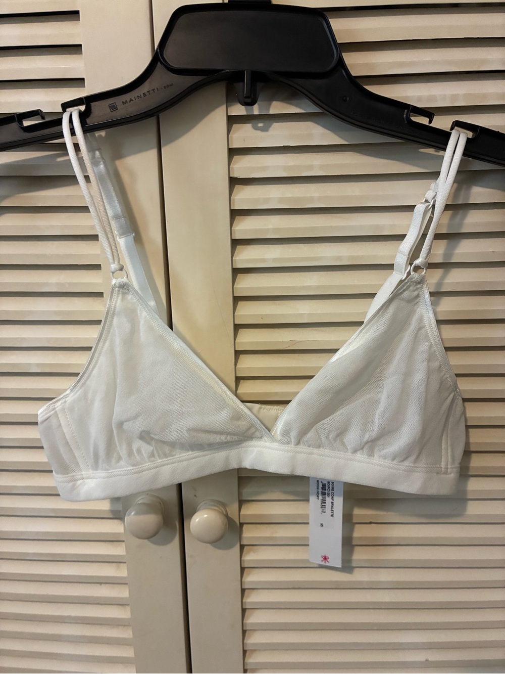 Cosabella White Mesh Triangle Bralette with Adjustable Straps